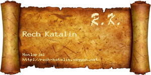 Rech Katalin névjegykártya